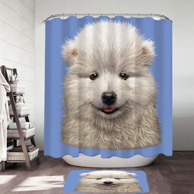 #ad Cute Animal Art Adorable Samoyed Dog Puppy Shower Curtains $46.90