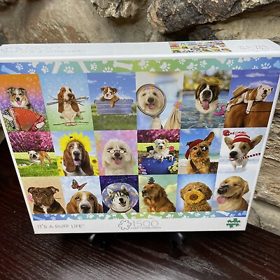 #ad 1500 Piece Puzzle BUFFALO quot;It#x27;s A Ruff Lifequot; JIGSAW Puzzle All Pieces COMPLETE $6.00