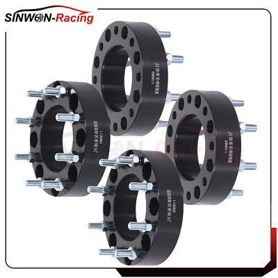 #ad 4X 2#x27;#x27; 124.1mm 8x180 to 8x180 Hubcentric Wheel Spacers 8 Lug For GMC Sierra $113.58