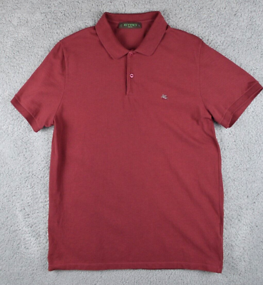 #ad Etro Shirt Mens Large Red Polo Made in Italy Golf Preppy Designer Milano Pegasus $29.95