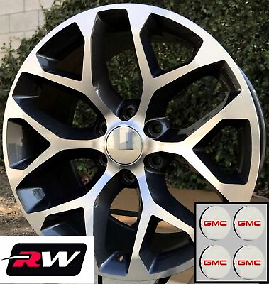 #ad 24 inch GMC Yukon Factory Style Wheels Snowflake Rims Gunmetal Machined 6x139.7 $1859.00
