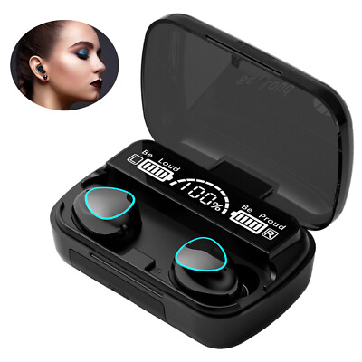 #ad Bluetooth Mini Earphone Wireless Headsets Noise Canceling with Charging Case $17.38