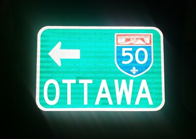 OTTAWA Ontario CANADA Autoroute 50 road sign Quebec  $49.00