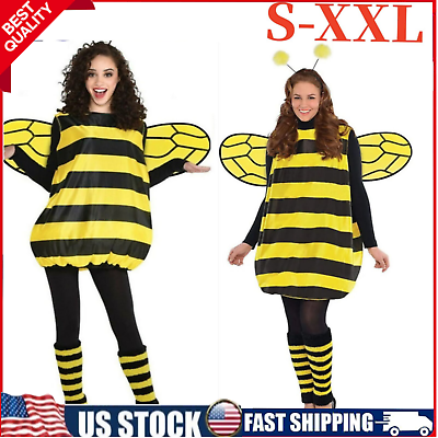 #ad Bee Costume Halloween Bee Cosplay Costume Women Bee Costume Cosplay PartyS XXL $21.69