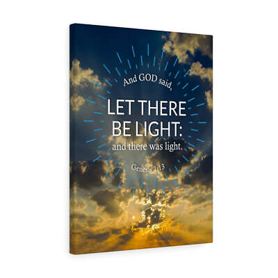 #ad Let There Be Light Genesis 1:13 Bible Verse Canvas Christian W $89.99