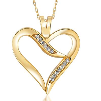 #ad Diamond Heart Pendant in White Yellow or Rose Gold 18quot; Necklace $199.99