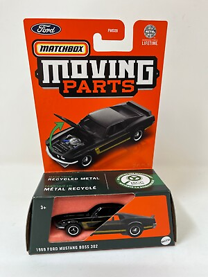 #ad 1969 Ford Mustang Boss 302 * BLACK * 2024 Matchbox Moving Parts Case M $4.99