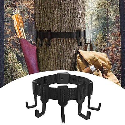 #ad Treestand Hooks Hang Hunting Multi Hook Holder Gear Hanger With Non Slip Straps $8.91