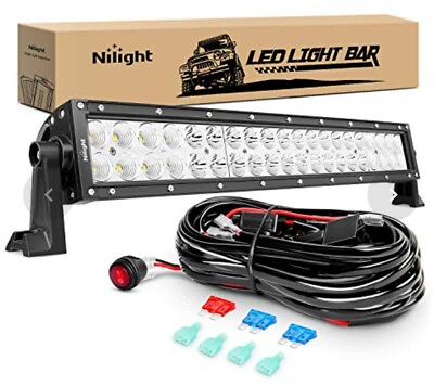 #ad Nilight ZH017 LED LIGHT BAR 22Inch 120W Spot Flood Off Road Lights W Wiring $40.38