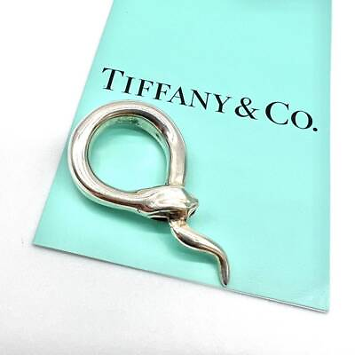 #ad Tiffany Co. Tiffany Elsa Peretti Snake Ouroboros Necklace Pendant Top Silver $342.04