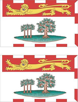 #ad set of 2x sticker vinyl car bumper outdoor moto flag Prince Edward Island canada C $5.06