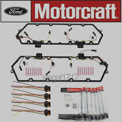 #ad 94 97 Ford 7.3 7.3L Powerstroke Diesel Valve Cover Gaskets Motorcraft Glow Plugs $155.99
