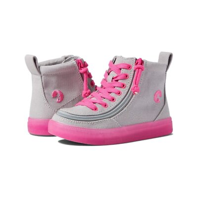 #ad Billy Kids Classic Lace High Tops Grey Pink NWB $36.00