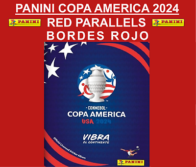 #ad Panini Copa America 2024 RED PARALLEL Stickers. $4.49