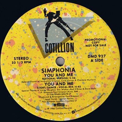 #ad Simphonia You And Me 12quot; Single Promo $9.00