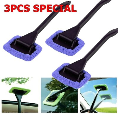 #ad 3 Pack Window Windshield Cleaning Tool Microfiber Car Wiper Cleaner Glass Brush $5.95