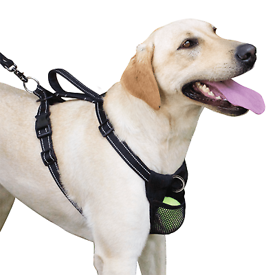 #ad Nylon Non Pulling Dog Harness Black M L 22quot; to 30quot; Chest Size $19.84