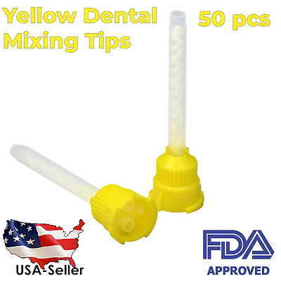 #ad Yellow Dental Impression Mixing Tips 50 pcs FDA $13.99