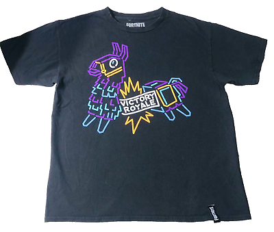 #ad Fortnite Victory Royale Llama T Shirt Boy#x27;s Size Large 10 12 Gamer Multi color $6.00