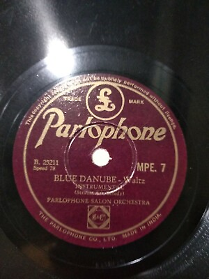#ad PARLOPHONE SALON ORCHESTRA blue danube merry windo waltz 78 RPM RECORD INDIA VG $948.00