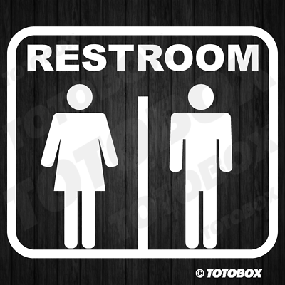 #ad #ad Restroom Bathroom Toilet Sign Sticker Business Store Shop Door Stickers Decal $9.95