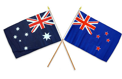 #ad 12x18 12quot;x18quot; Wholesale Combo Australia Australian amp; New Zealand Stick Flag $8.88