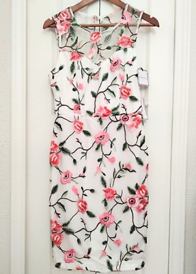 #ad NWT Floral Embroidered Dress $65.00