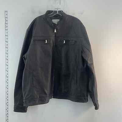 #ad Vintage Leather Men#x27;s XL Brown Motorcycle Jacket $55.00
