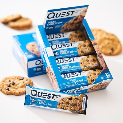 #ad New Quest Protein Bar Oatmeal Chocolate Chip 20g Protein 12 Ct $21.99