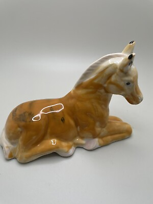 #ad Handpainted Ceramic Horse Figurine 5” Length amp; 3.5” Height SEE DETAILS $19.99