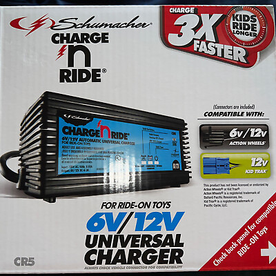 #ad Schumacher Charge N Ride Universal Battery Charger CR6 6V 12V Ride On Toys $13.99
