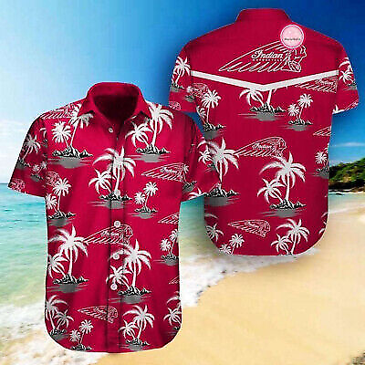 #ad Sale Motorcycle Indian Racing Tropical Palm Button Hawaiian Shirt $34.99