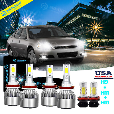 #ad For Chevy Impala 2006 2013 LED Headlight High Low Beam Fog Light 6x Bulbs 6000K $39.45