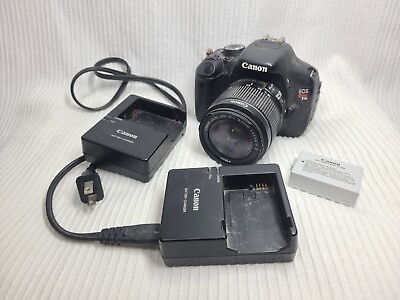 #ad Canon EOS Rebel T3i DSLR Camera 18 55mm Lens Tested Battery amp; 2 Chargers $249.00