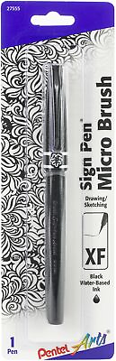 #ad Pentel Arts Sign Pen W Micro Brush Tip Black $10.37