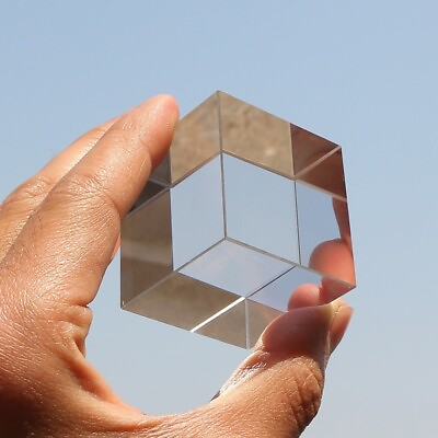 #ad Optical Cube Prism Crystal Glass Science Light Hexahedron Prism for Photography $7.99