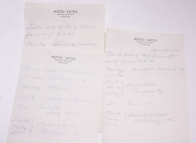 #ad 1934 Lamson Goodnow Hotel Yates Utica NY Handwritten Ephemera P723C $16.95