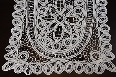 #ad Cotton Handmade Battenburg Lace Embroidery Placemat Runner Wedding Party Banquet $14.00