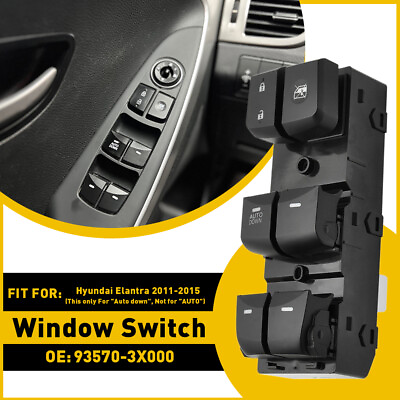 #ad For Hyundai Elantra 2011 2015 Black Left Driver Master Door Window Power Switch $16.55