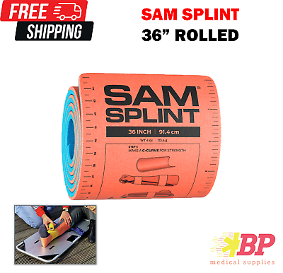 #ad Sam Splint 36 inch Rolled Orange Blue Emergency First Aid Injury Protection $13.95