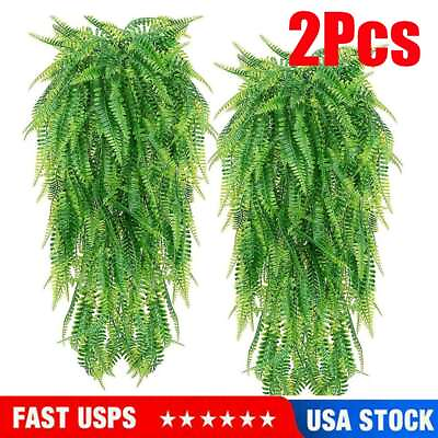 #ad 2 * Artificial Hanging Plants Vines Fake Ivy Ferns Outdoor Wedding Garland Decor $9.65