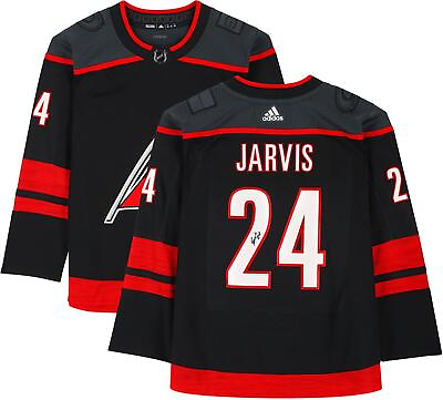 #ad Seth Jarvis Carolina Hurricanes Signed Black Alternate Adidas Authentic Jersey $279.99