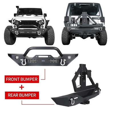 Off road Textured Front Bumper or Rear Bumper Bar Fit Jeep Wrangler JK 2007 2018 $295.99