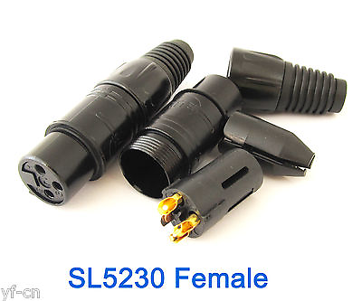 #ad 100pcs SL5230 XLR Gold 3pin Female Microphone Mic Speaker Cable Audio Connector $133.40