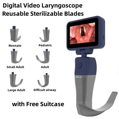 #ad Digital Video Laryngoscope Reusable Sterilizable Blades with Free suitcase $436.05