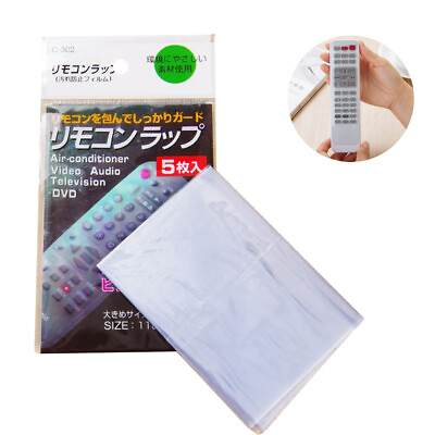 #ad Clear Remote Control Cover 5 Sheets TV Remote Control Protective Bags Universal $6.82