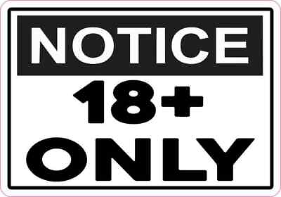 #ad 5in x 3.5in Notice 18 Only Magnet Car Truck Vehicle Magnetic Sign $10.99