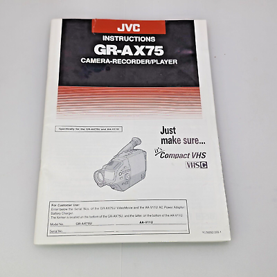 #ad Manual for JVC Instructions GR AX75 Camera Recorder Player $3.99