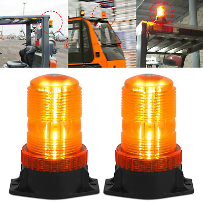 2x Rooftop LED Strobe Lights Amber Warning Safety Flashing Forklift Tow Tractor $23.95