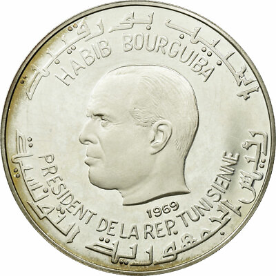 #ad #25394 Coin Tunisia Dinar 1969 MS Silver KM:301 $114.34